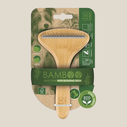 M-PETS Bamboo Rake Comb 16 teeth