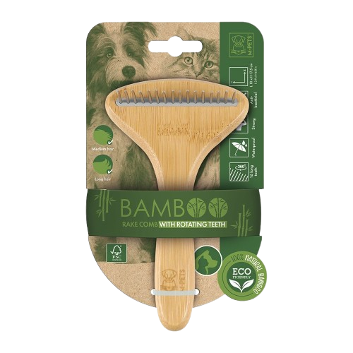 M-PETS Bamboo Rake Comb 16 teeth